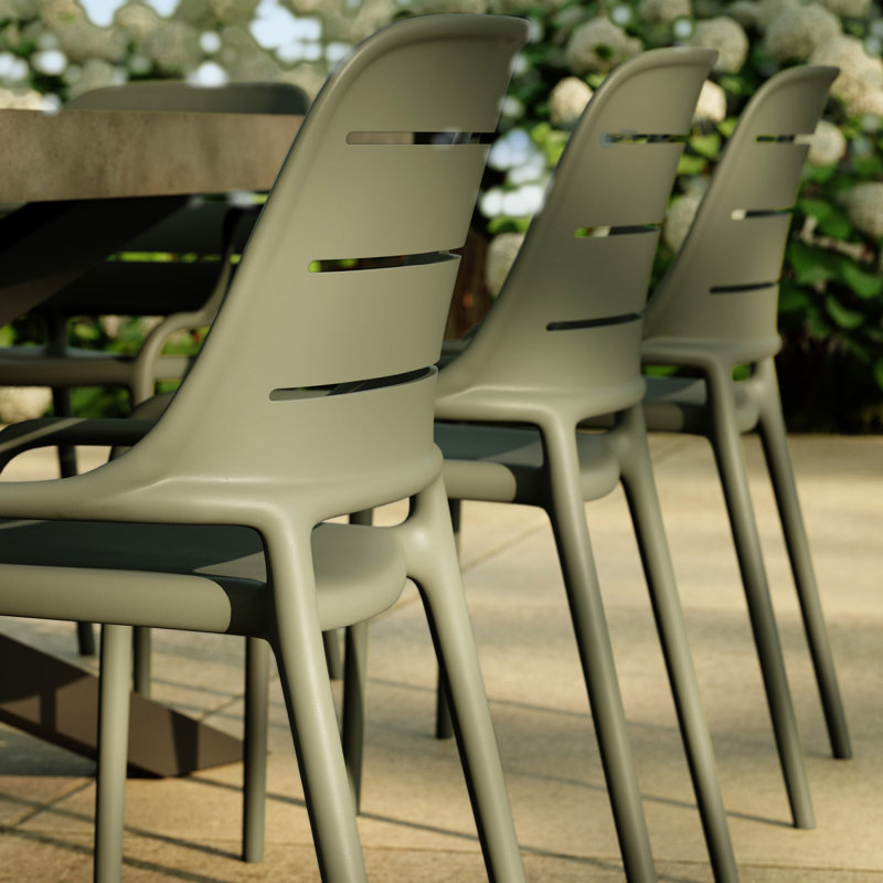 Chaise empilable Nohr, Vert d’armée