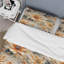 Ensemble de housse de couette à motif floral orange et beige-1915073989