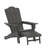 Ayleah Commercial All-Weather HDPE Adirondack Chair with Cup Holder and Pull Out Ottoman-962086457