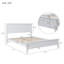 Lit plateforme moderne en bois massif blanc moderne, lit