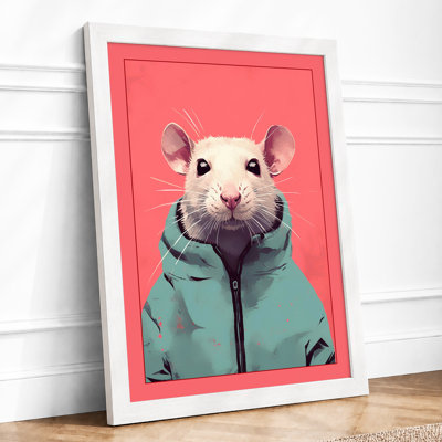 Rat In Turquoise Modern - Print