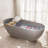 63'' x 29.5'' Freestanding Soaking Solid Surface Stone Resin Bathtub-108772685