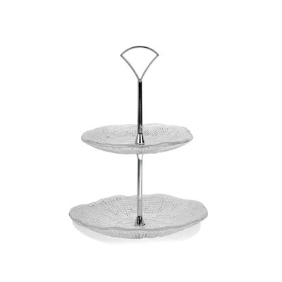 Diamante' 2 Tier Stand H.24.5 Cm. (18/15) Clear With Metal Support