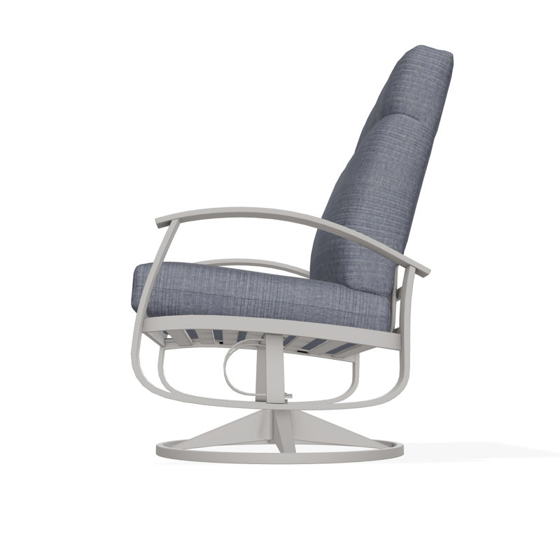 Belle Isle Outdoor Lounge Chair, Warm Gray, Ticking Fog