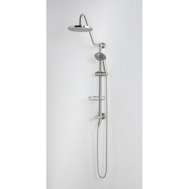 Diverter Rain Shower Head Complete Shower System, Brushed Nickel