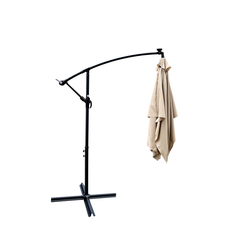 Parasol d'extérieur - 2X3m Rectangle, à énergie solaire, 6 baleines, pour parasol de jardin avec piscine 180G,, Tan