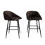 BLACK METAL SWIVEL COUNTER CHAIR IN BLACK VELVET-1922540946