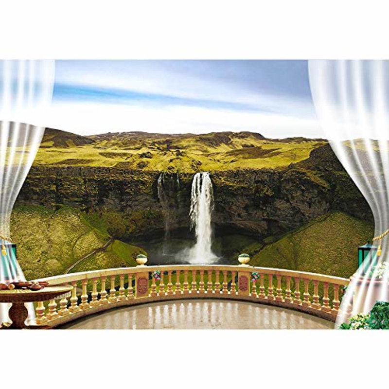 Murale vue naturelle de faux balcon, L 100 po x l 144 po