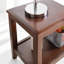 Table d'appoint rustique à 2 niveaux en bois d'hévéa massif (100 %) avec tablette de rangement ouverte, table d'appoint multifonctionnelle, table basse et support pour plantes d'intérieur pour le salon.-1520214