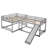 L-Shaped Bunk Bed with Slide and Short Ladder,Full and Twin,50.70"H*79.50"W*134.00"L-621856867