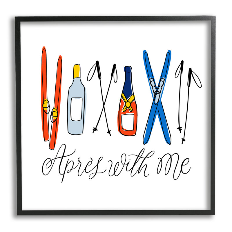 «Après With Me», encadré sur bois par Doodles. Impression graphique, L 24 po x H 24 po, Giclée encadrée noir minuit