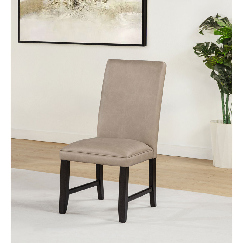 Chaise d'appoint de salle à manger l 19,9 po, gris foncé / grain de café, Tan