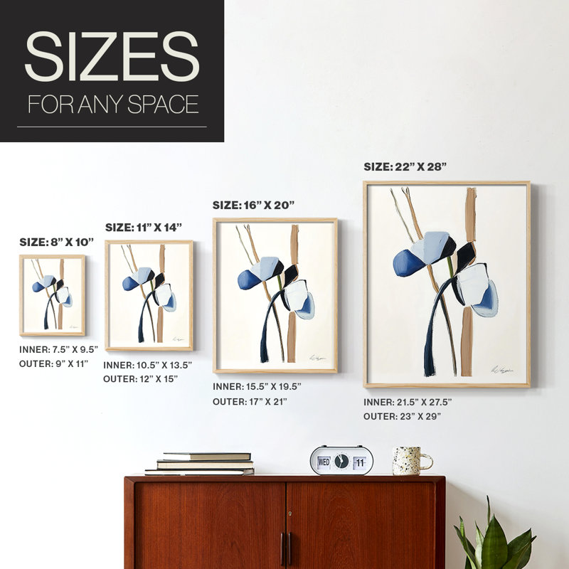Reproduction encadrée FLORAL Series Dxxv - bois massif, H 21 po x l 17 po