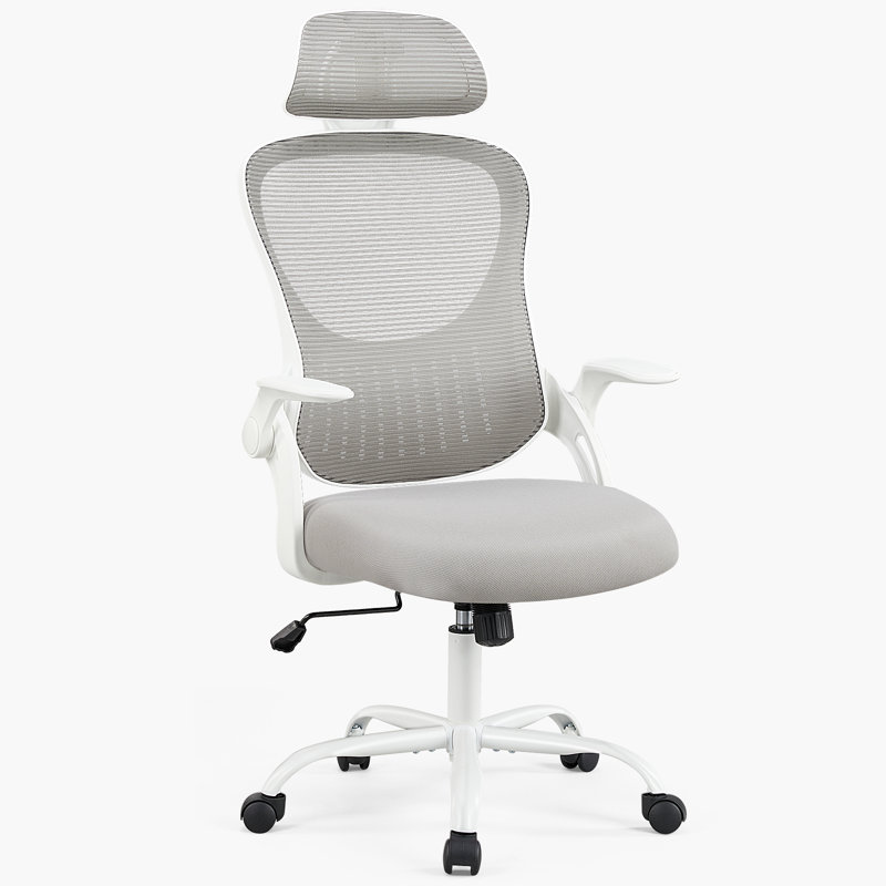 Riegelsville Mesh Office Task Chair with Headrest, Grey