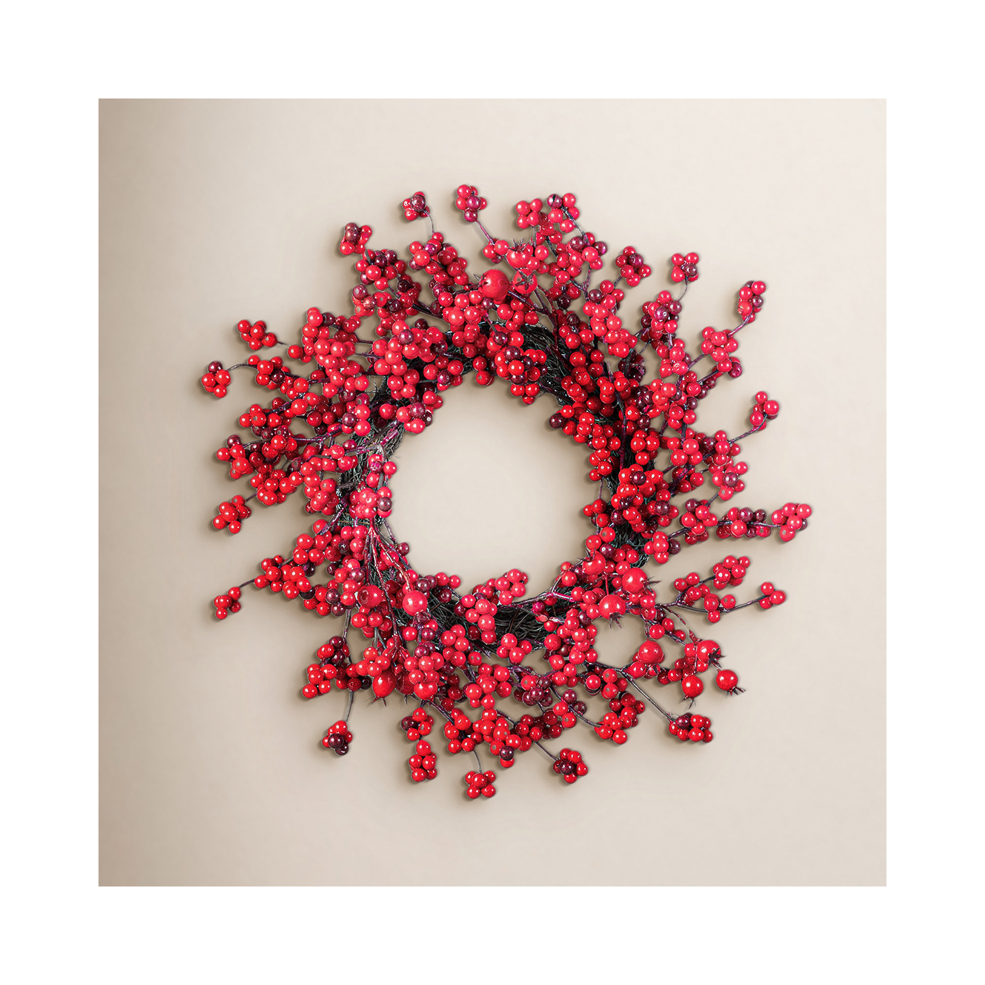 2-Piece 14D" Christmas Mini Red Berries Wreath