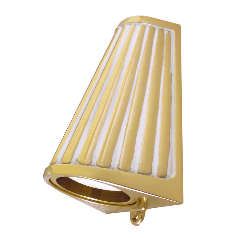 Folmar Solid Brass Flush Mounted Sconce, White Patina Gold