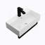 Lavabo de salle de bain mural rectangulaire en céramique 21 "x 12" avec barre à serviette noire et trop-plein, robinet noir