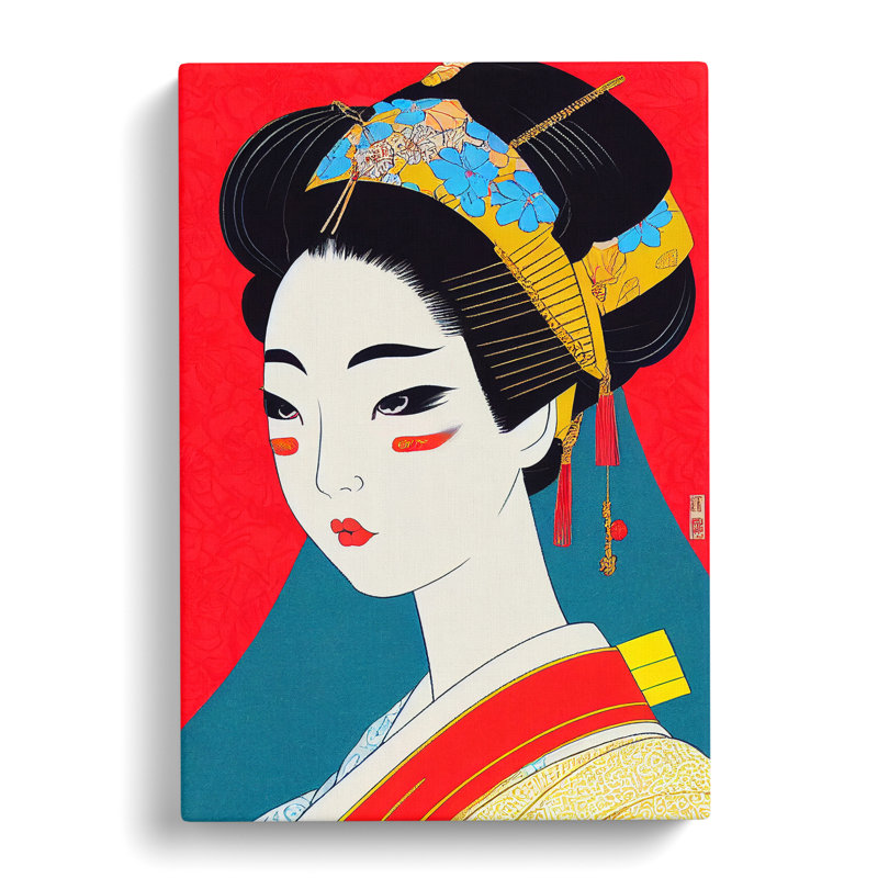 Picture Of A Geisha No.2 - Wrapped Canvas, 60cm H x 40cm W x 3cm D