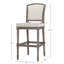 Tabouret de bar gris patiné de 31 po de hauteur avec siège et dossier rembourrés gris Charleston