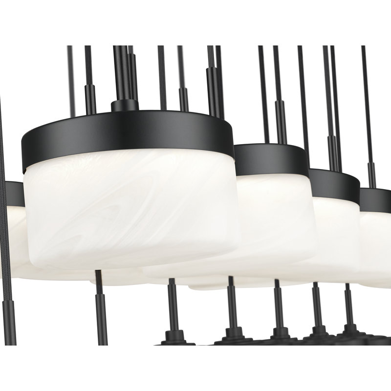 Lustre linéaire noir mat 23 lumières, Noir mat