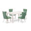 Ensemble de table de salle à manger 5 pièces composé d'une table de cuisine rectangulaire et de 4 chaises rembourrées en tissu polyester, lin blanc-470259027-470259029