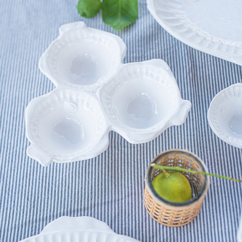 Pesce Serena Stoneware Divided Serving Dish