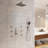 3 Functions 12 Inch Wall Mount Thermostatic Shower System with 6 Body Jets-88315793