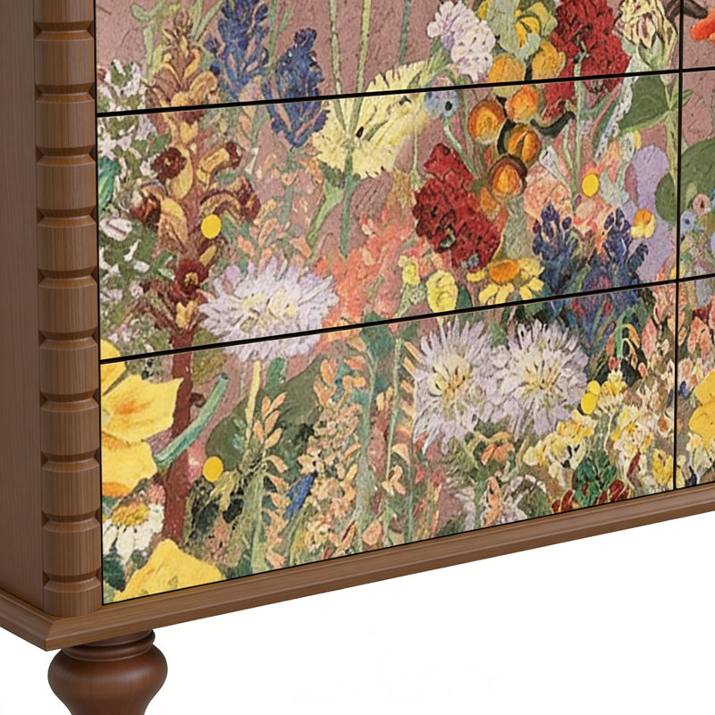 Commode d'entrée Mid-Century en bois massif, Brun