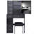 29.2" Small Space Left Drawer Desktop Vanity Table + Cushioned Stool, Extra Large Right Sliding Mirror, Multi Layer High Capacity Storage, Practical Fashionable Dresser, Suitable For Small Space-1466754756