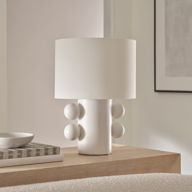 Kelly Wearstler Tiglia Tall Table Lamp, Plaster White, 20.5" H x 14.75" W x 14.75" D