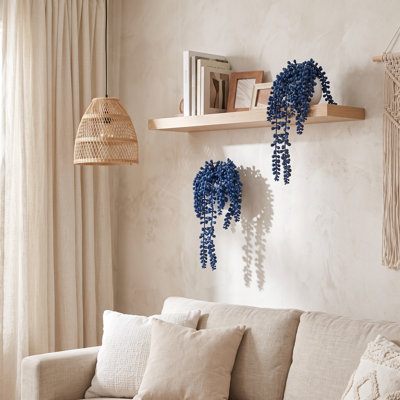 Plante artificielle bleue en forme de collier de perles (2 pièces)