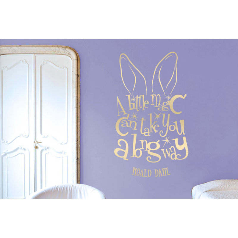 Roald Dahl Wall Sticker, Shiny Gold
