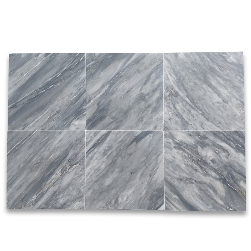 Carreau de mosaïque pour mur et plancher en marbre 6 po x 6 po Bardiglio, Gris clair
