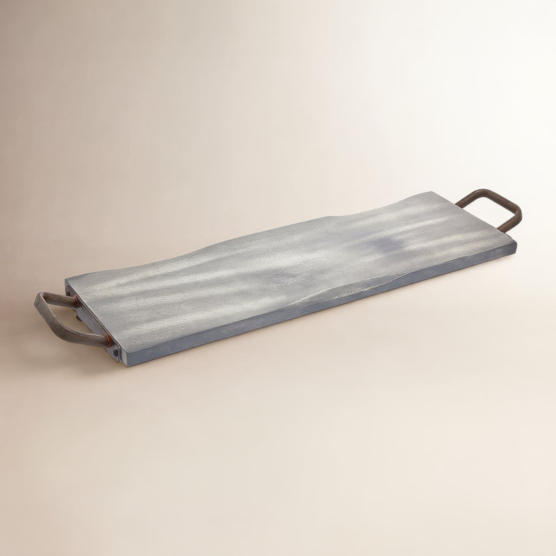 Long plateau de service Alina Ridgewood, H 2 po x l 26 po x P 7 po, Gris
