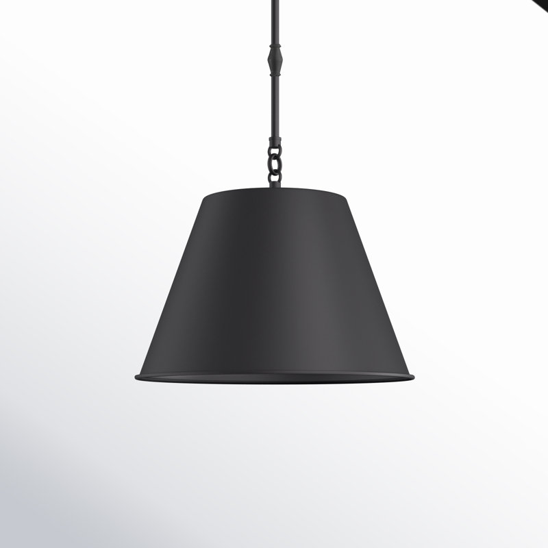 Presley Dimmable Pendant, 8.5" H x 12" W x 12" D, Matte Black
