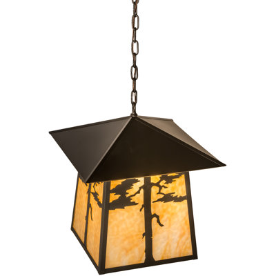 Luminaire suspendu lanterne rectangulaire 4 lumières
