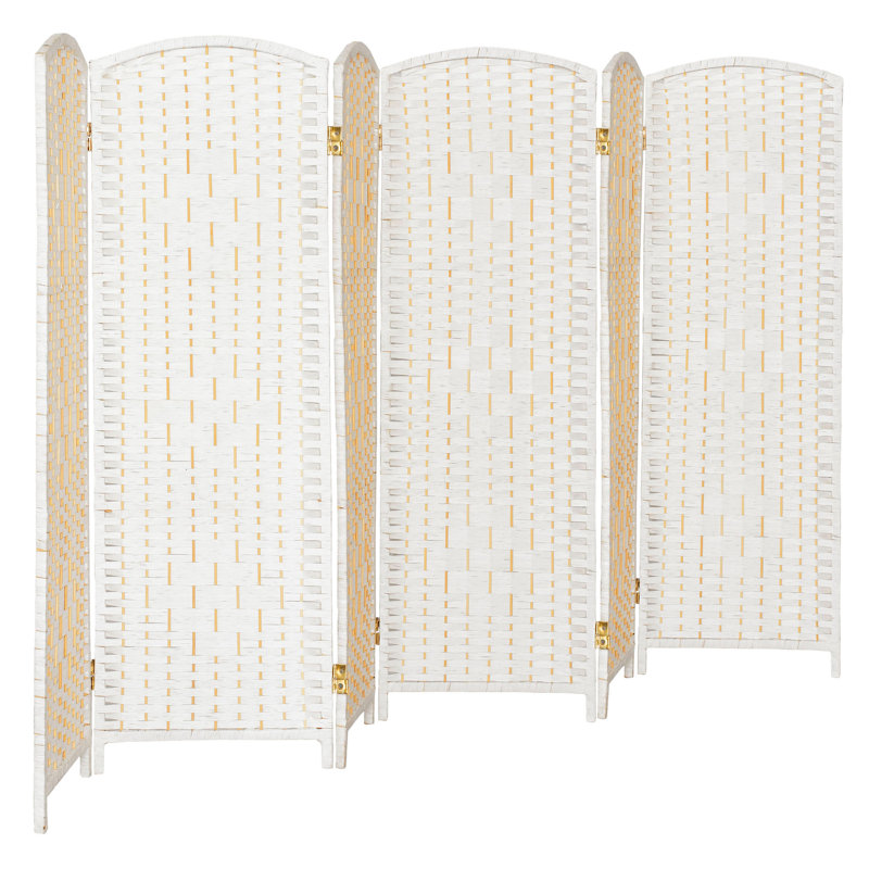 Paravent Short Diamond Weave, 6, 3 pi, Blanc