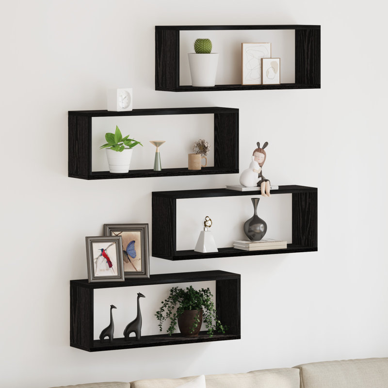 Floating Shelf, 23cm H x 60cm W x 15cm D, Black