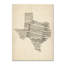 «Wraped Canvas Wall Art - Michael Tompsett,« Old Partition Map of Texas », art mural pour salon, chambre à coucher ou bureau - 24 x 32-1652397439