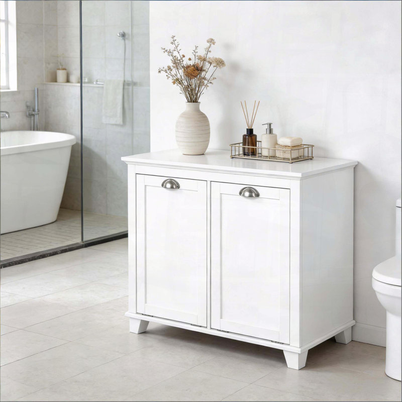 Armoire à linge avec panier à linge