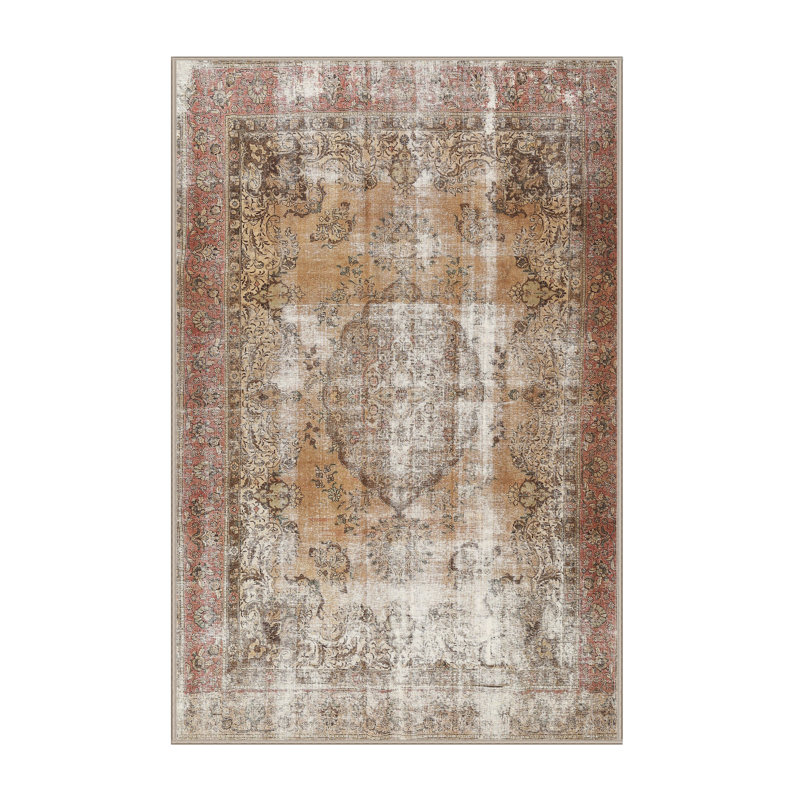 Tapis oriental en laine brun clair Oriental, Rectangle 5 pi x 7 pi