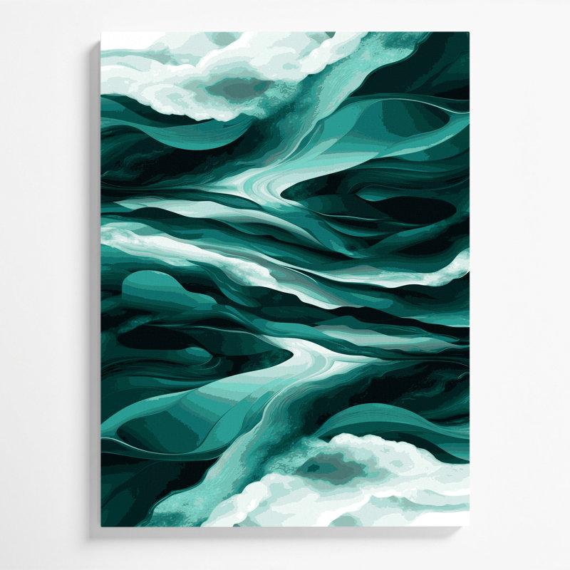 «Abstract Landscape 40 Green», art mural sur toile, H 14 po x l 11 po