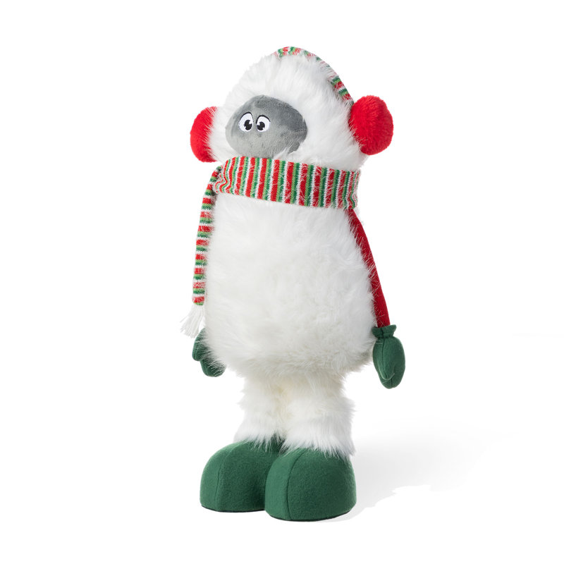 29"/23.5"H Christmas Fabric Yeti With Telescoping Legs