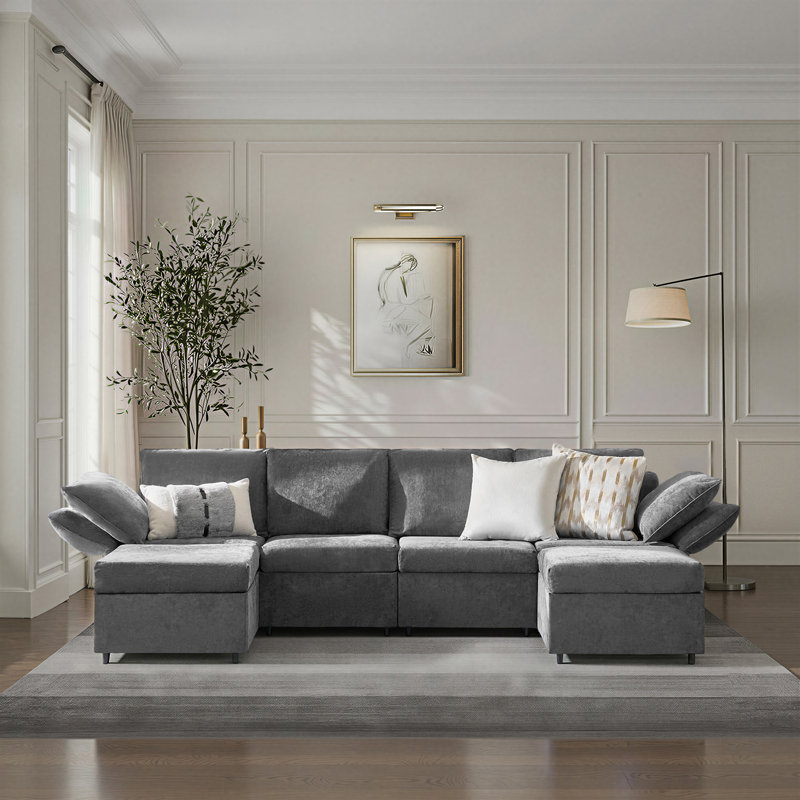 Canapé modulaire 6 pièces Andoline, Gris