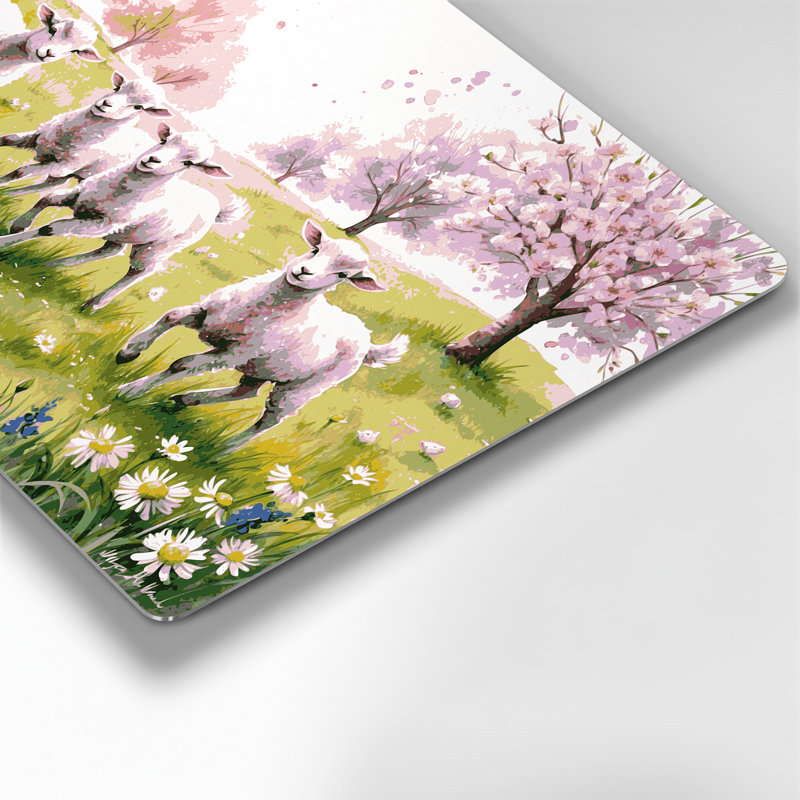 «Farm Spring Lambs», art mural en métal beige, H 20 po x l 30 po