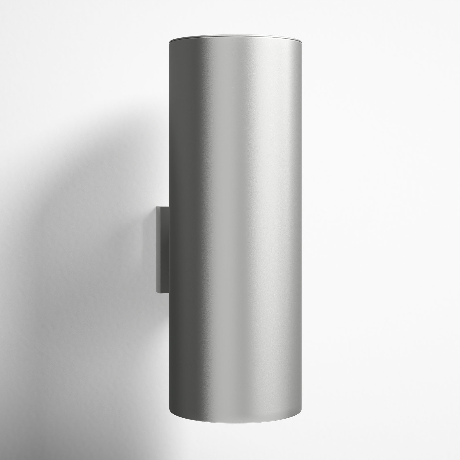 Dylan Cylinder Outdoor LED Wall Light, 14.25" H x 5.125" W x 5.125" D, Painted Brushed Nickel