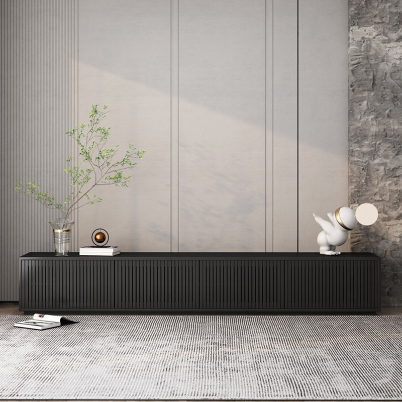 Crédence de rangement moderne 86,6 po, Noir, L 86,61 po x H 16,53 po x P 16,14 po