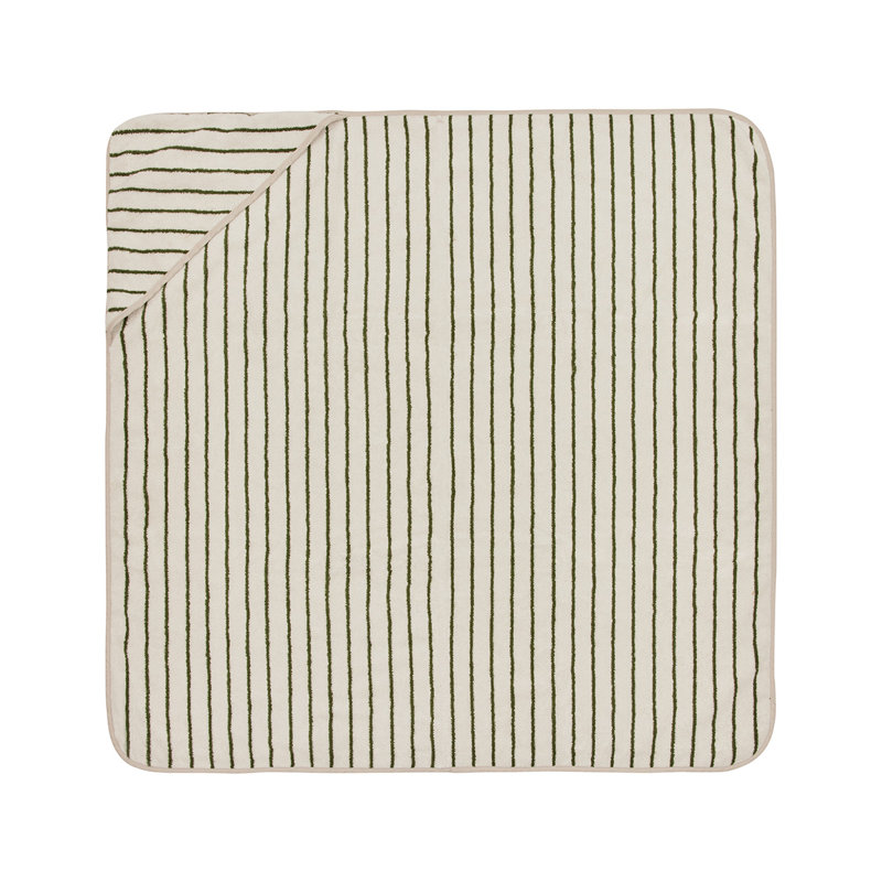Raita Bath Towel, Green/Off White