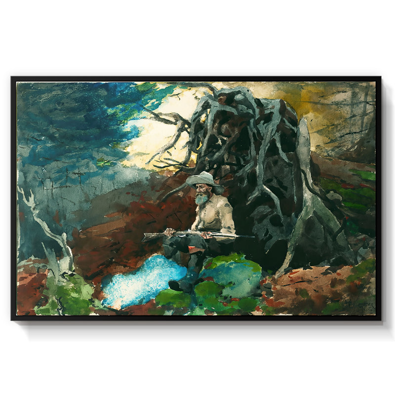 Feu de camp, Adirondacks, 1892 - Winslow Homer, toile tendue avec châssis, 26 x 40, Noyer