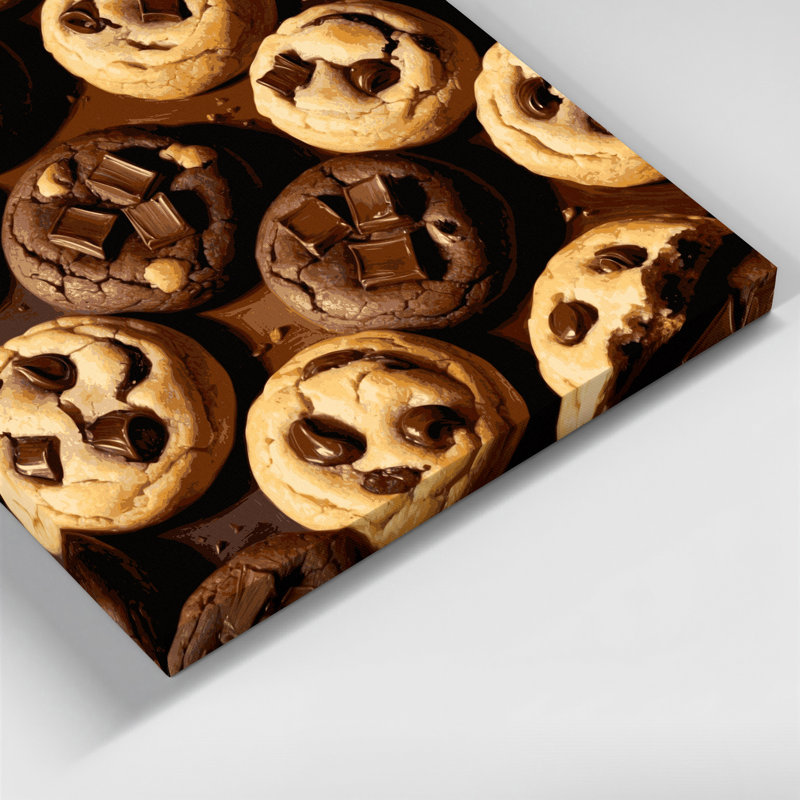 Desserts, pépites de chocolat, art mural sur toile brune, H 11 po x l 14 po
